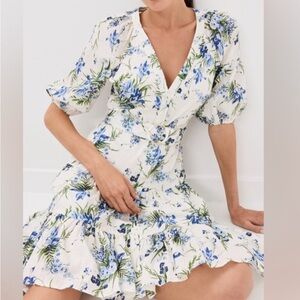 Veronica Beard Blue Floral Midi Dress size 4. Never worn